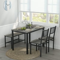 Gezen 4-dijelni trpezarijski sto sa stalkom za odlaganje, pravougaoni kuhinjski sto od 43 inča sa stolicama