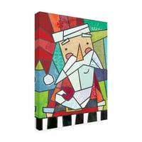 Zaštitni znak likovne umjetnosti 'vitraž Santa' platno Art Holli Conger