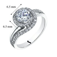 14k Bijelo zlato simulirani dijamant zaručnički prsten 1. Stil Premosnice Karatnog Centra Veličine 4-10