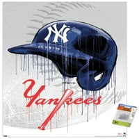 New York Yankees - zidni Poster sa šlemom sa potisnim iglama, 22.375 34