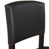 Linon Metairie 30 barska stolica, Espresso sa tamno smeđom Fau kožom