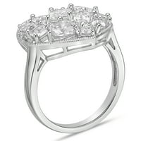 Sterling Silver Heart simulirani dijamant miješanih oblika Scatter gornji prsten