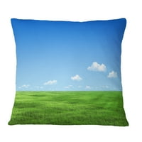 Designart zelena livada i plavo nebo - pejzažni štampani jastuk za bacanje - 18x18