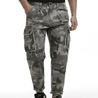Muške vanjske teretne hlače Slim-Fit traper casual atletske hlače za muškarce sive veličine xxxxxl
