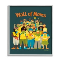 Stupell Industries Wall of Moms ilustracija Izjava o socijalnoj pravdi siva uokvirena, 14, Dizajn Kris Duran