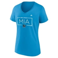 Ženska fanatics brendirana plava Miami Marlins Top Billing V-izrez majica