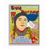 Stupell Industries ženski lideri časopis Cover Greta Thornburg činjenice feminizam uokvireni zidni umjetnički dizajn Sangita Bachelet, 16 20
