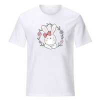 Scyoekwg Uskršnje košulje za žene Cleariance Rabbit Ispis Grafički kratki rukav Tunic Tunts Casual Loose