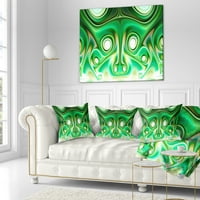 Designart živopisni zeleni fraktalni dizajn cvijeta-apstraktni jastuk za bacanje - 16x16
