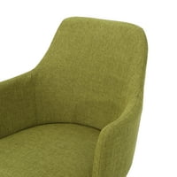 Noble House Nina Indoor Mid Century fabric stolice za ručavanje, Set od 2, zelena