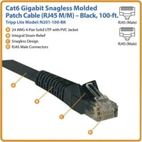 Tripp Lite 100-ft. CAT GIGABIT Snagless Oblikovani zakrpi za patch - crni