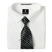 Srebrna etiketa muška košulja dugih rukava sa odgovarajućom kravatom