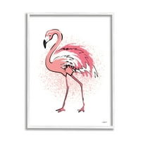 Stupell Industries Pink Splatter Flamingo Feathers Tropical Bird, 20, dizajnirao Martina Pavlova