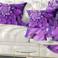 Designart fraktalna umjetnost u obliku plavog cvijeta - jastuk za bacanje cvijeća-16x16