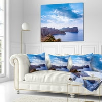 Designart Mallorca Formentor Cape Rocks-jastuk za bacanje morskog pejzaža - 18x18