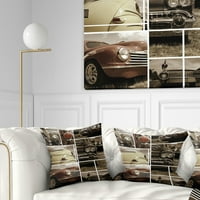 Designart Classic Car Collection Collage-apstraktni jastuk za bacanje - 18x18