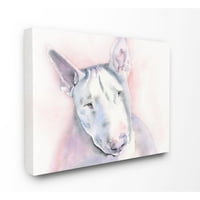 Stupell Industries bijeli Bullterrier pas kućni ljubimac akvarelna slika platnena zidna Umjetnost George
