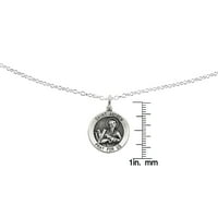 Primal Silver Sterling Silver Antiqued Saint Andrew medalja na kablovskom lancu