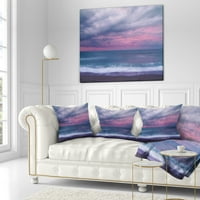 Designart plava i ružičasta neizmirena jastuk za bacanje na moru - 18x18