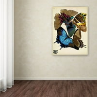 Zaštitni znak likovne umjetnosti 'Papillons 16' Canvas Art by Vintage Apple Collection