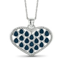 JewelersClub Plavi Dijamant Accent Sterling Silver Heart Privjesak, 18
