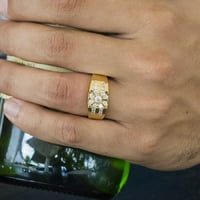 TwoBirch Sterling Silver muški vjenčani modni prsten sa kubnim cirkonijumom