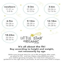 Little Star Organic Baby Unise 4PK Bodiji sa kratkim rukavima, veličina novorođenče-24m