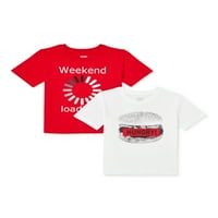 Boys Weekend Loading Grafički T-Shirt, 2-Pack, Veličine 4-16