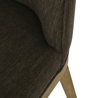 Noble House Elmore stolice za ručavanje sa tapaciranim drvetom od tkanine, Set od 2, smeđe i prirodne tkanine