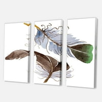Sažetak Zelenog Ptičjeg Perja Iz Slike Krila Na Platnu Art Print