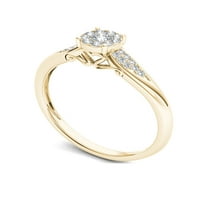 1 6ct TDW dijamant 10k prsten sa klasterom od žutog zlata zaručnički prsten