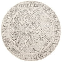 Tulum Ophelia obrubljen geometrijskim prostirnim prostirkom, 9 '9', bjelokosti siva