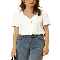 Jedinstvene ponude ženska ljetna bluza sa kratkim rukavom na dugmad