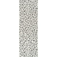 nuLOOM Print Leopard trkač, 2 '6 6', siva