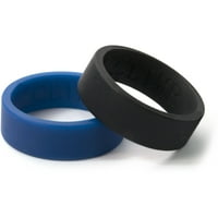 Ravni crni i Plavi Silikonski prstenovi, 2 pakovanja