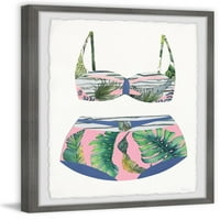 Parvez taj ružičasti i dlanovi kupaći kostim uokvireni zid umjetnosti