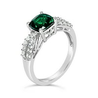 Jay Heart Designs srebra stvorio smaragd i stvorio bijele safir prsten