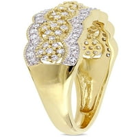 Carat T. W. Diamond 10kt prsten za godišnjicu Starog cvijeta od žutog zlata
