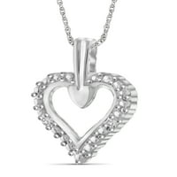 JewelersClub Bijeli Dijamant Accent Sterling Silver Heart Privjesak, 18