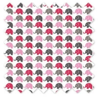 Bacati - Dekorativni jastuk, slonovi ružičaste sive