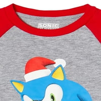 Sonic The Hedgehog Boys Holiday Grafički Čaj Sa Dugim Rukavima, Veličine 4-18