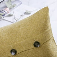 Phantoscope Triple Buttons Cotton Blend serija Farmhouse Square dekorativni jastuk za bacanje za kauč, 20