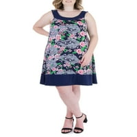 24seven Comfort Odjeća ženska Plus Size cvjetna print haljina bez koljena bez rukava