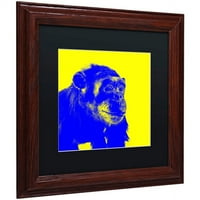 Zaštitni znak Likovna umjetnost čimpanza No 2 Umjetnost platna Claire Doherty, crni mat, drveni okvir