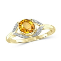 1. Karat citrin dragi kamen i naglasak bijeli dijamantski prsten