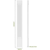6 W 102H 2P dva jednako podignuta ploča PVC Pilaster w standardni kapital i baza