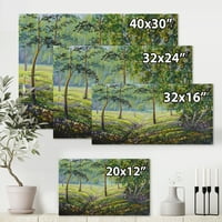 Designart 'grmovi i Borovi u šumi I' Lake House Canvas Wall Art Print