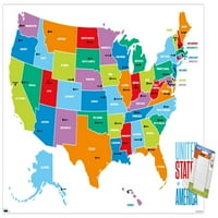 Mapa - Sjedinjene Američke Države Zidni poster, 14.725 22.375