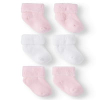 Jefferies Čarape Djevojčice Meki Frotirni Jastuk Za Okretanje Manžetne Čarape, 3-Pakovanje