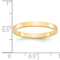 14K žuto zlato lagana ravna vjenčana veza veličine 10. fll025